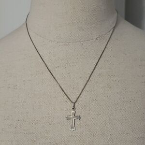 Celtic .925 Italian Silver Cross Pendant Necklace 20"